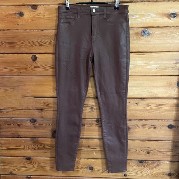 L’Agence Margot coated pants brown Size 30 - Picture 1 of 7